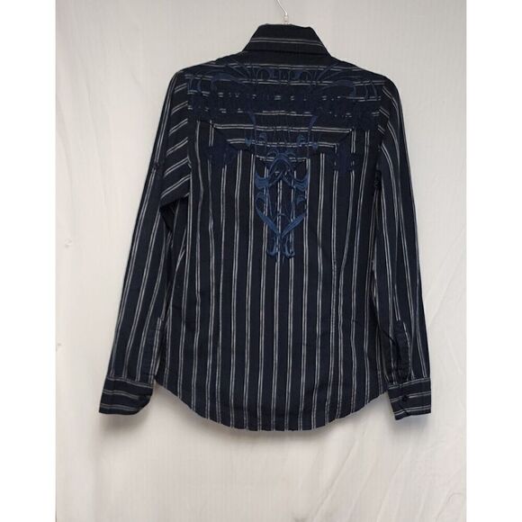 Mens Monarchy Button Down Embroidered Raw Hem Detail Size Small - Picture 3 of 9